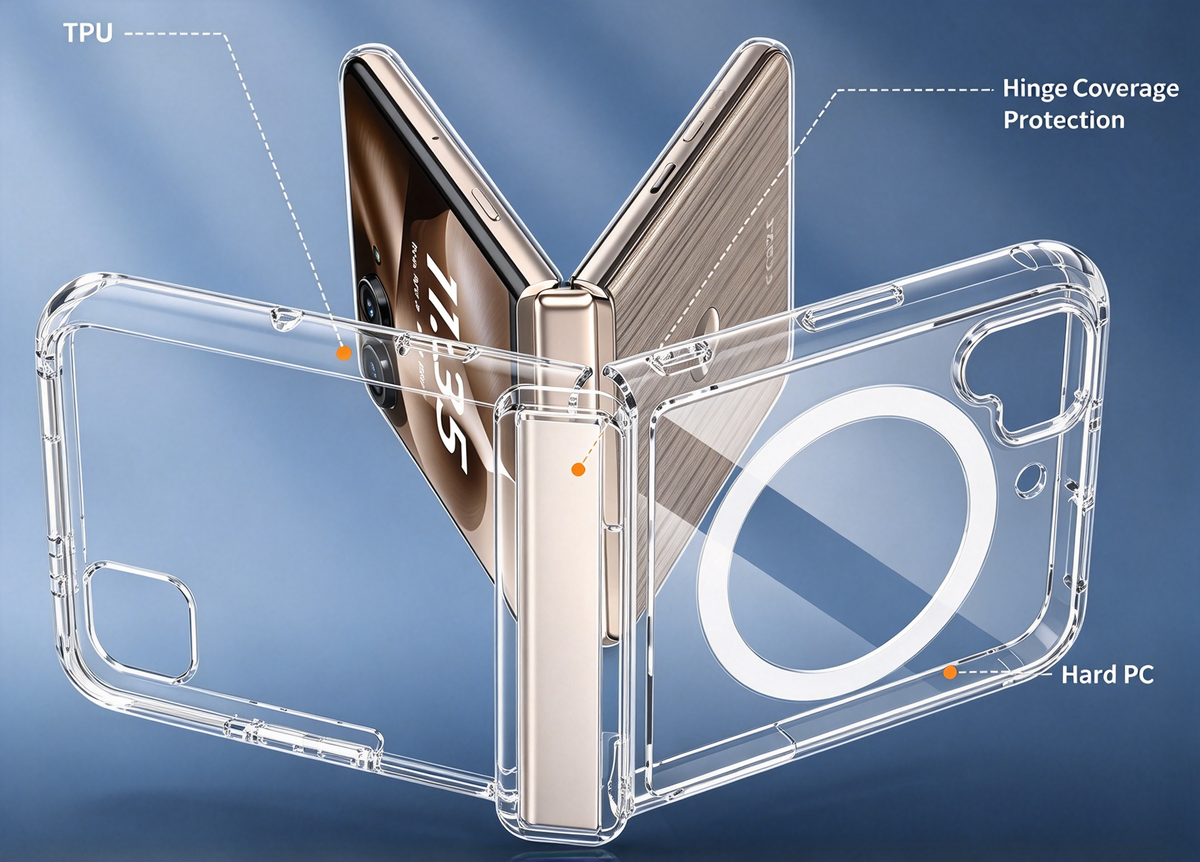 FANSONG Samsung Galaxy Z Flip 8 / Flip 7 Clear Foldable Phone Case