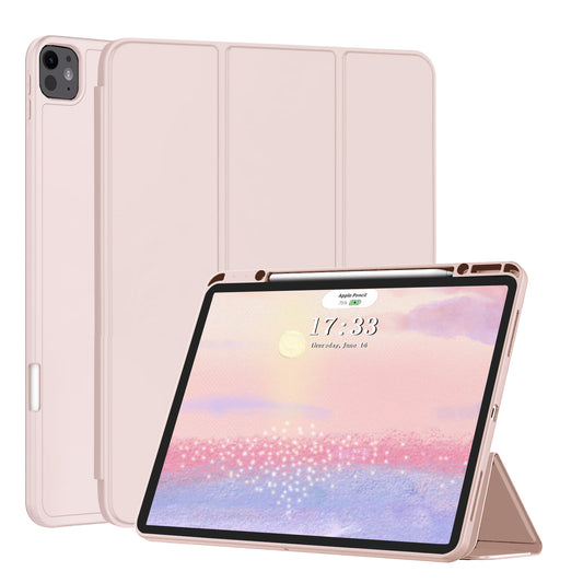 Fansong Case for iPad Pro 11 inch 2024, Cover for iPad Pro 11 (M4) with Auto Sleep/Wake Pencil Holder Trifold Stand TPU Smart Cover Slim Supports Charging Apple Pencil for A2837 A3006