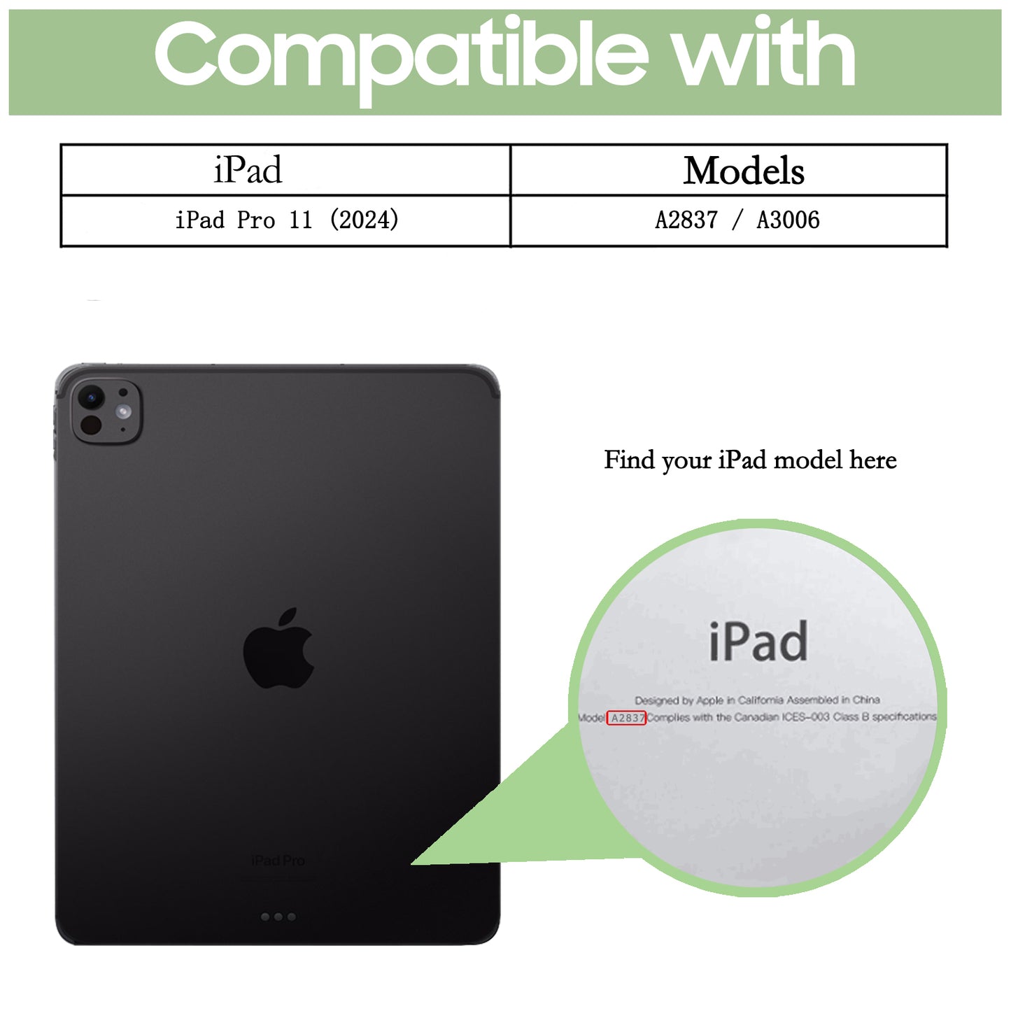 Funda Fansong para iPad Pro de 13 pulgadas 2024 (M4) A2926837 A30076 | Funda inteligente de TPU con soporte para lápiz