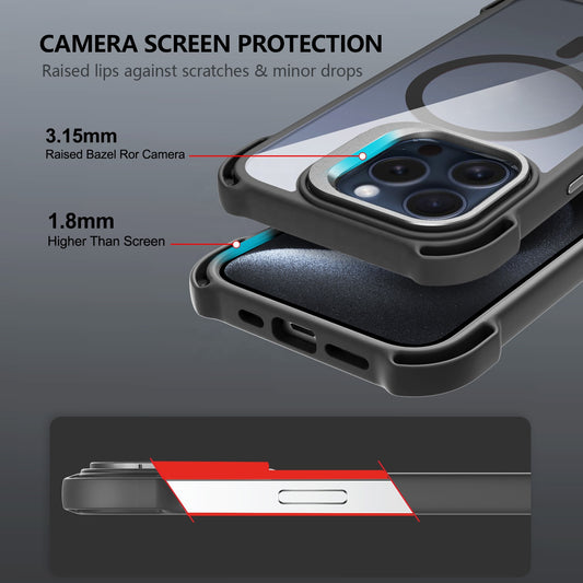 Premium iPhone 16 Phone Case Manufacture Shockproof Camera Kickstand Magnetic Metal Case For iPhone 16 Series Mobile Case