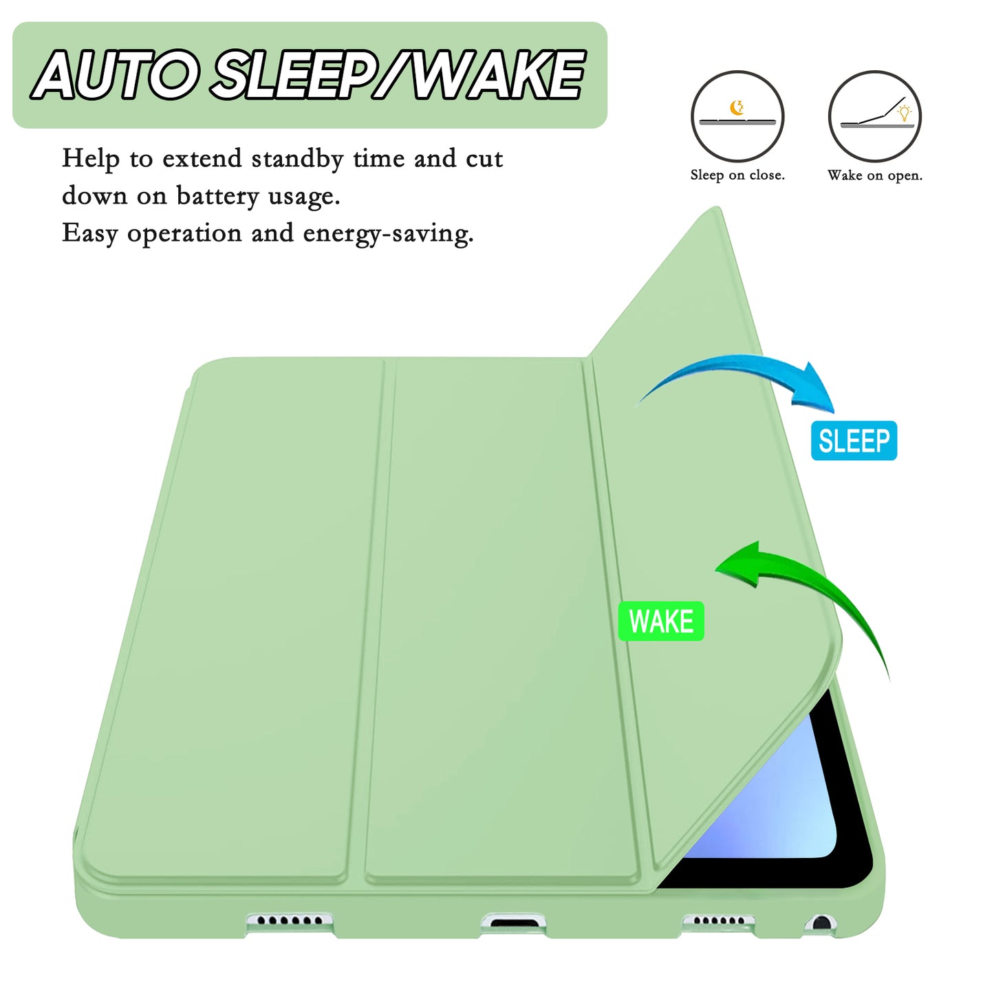 FANSONG Case for Lenovo Tab M10 Plus (3rd Gen) 2022, Tablet Cover for Lenovo M10 Plus 10.6 inch TB-125F TB-128F TPU With Auto Wake/Sleep Magnetic Closure Smart Cover Flip Stand Lightweight