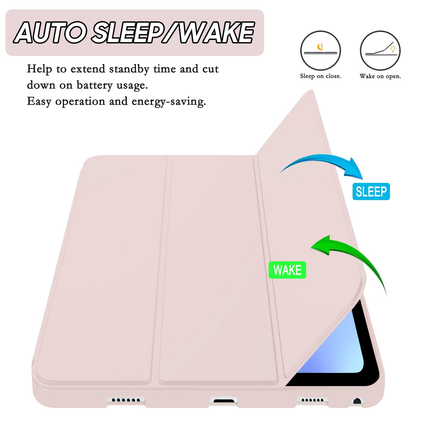 FANSONG Case for Lenovo Tab M10 Plus (3rd Gen) 2022, Tablet Cover for Lenovo M10 Plus 10.6 inch TB-125F TB-128F TPU With Auto Wake/Sleep Magnetic Closure Smart Cover Flip Stand Lightweight