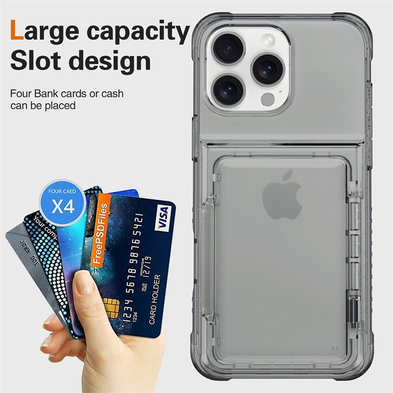 Phone Case Suitable for iPhone 16 Flip Card Full Package Fall Protection Case Transparent phone case For iPhone 16 Pro Max/Plus/Pro