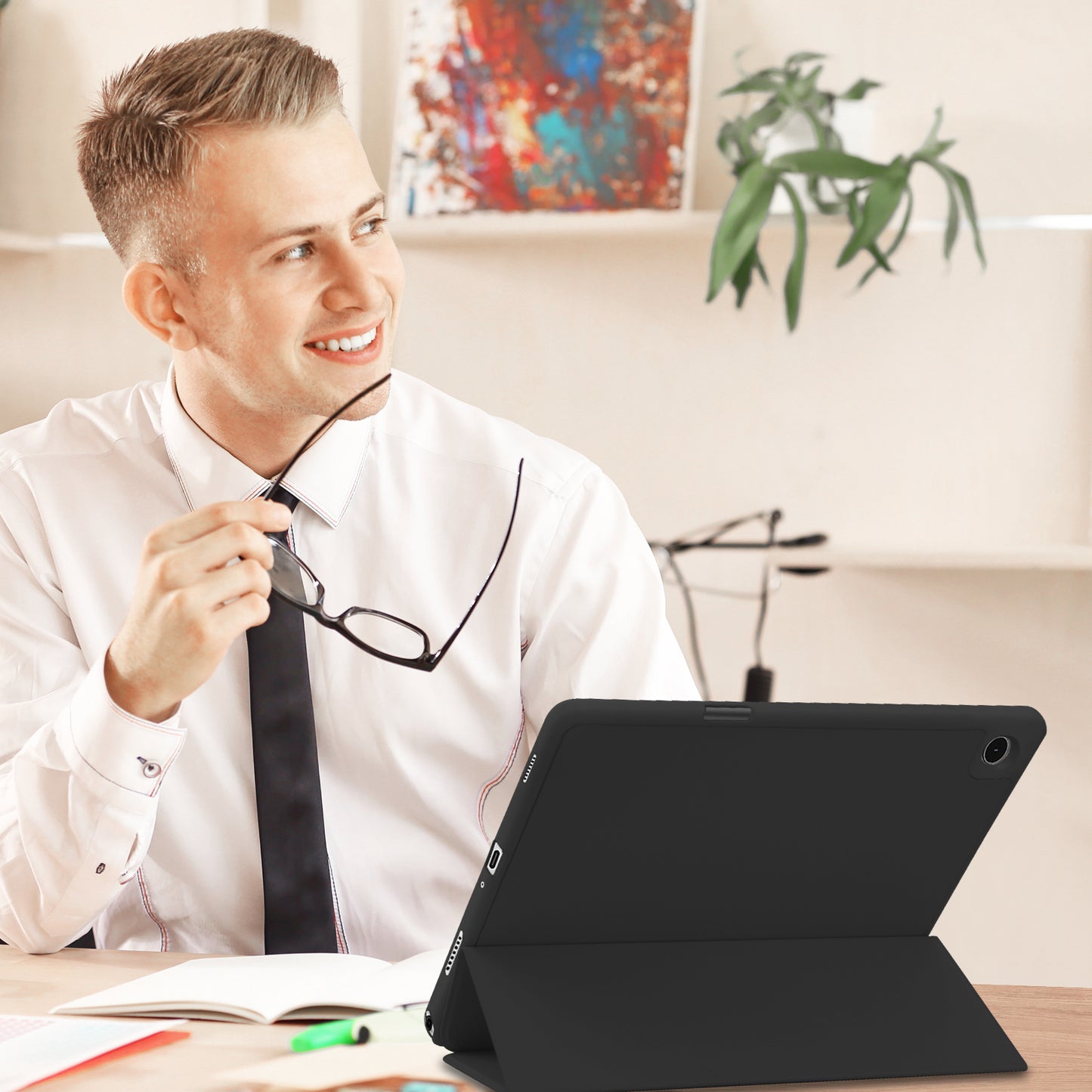 FANSONG Case for Samsung Galaxy Tab A9+ 11 inch 2023, Tablet Cover for SM-X210 SM-X215 SM-X216 TPU With Auto Wake/Sleep S Pen Holder Magnetic Closure Smart Cover Flip Stand