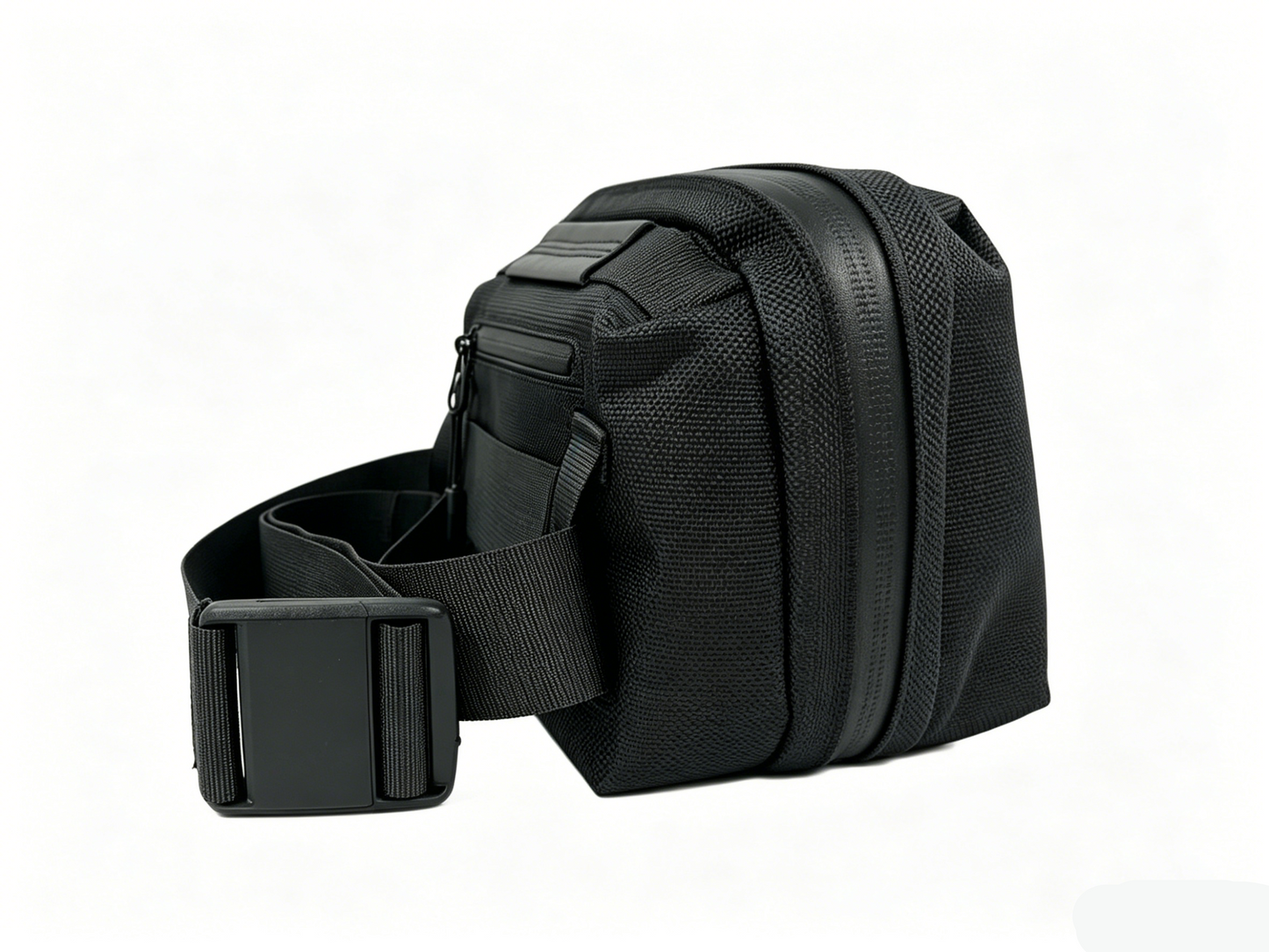 Minimalist Black Crossbody Chest Bag, Lightweight Water Resistant Nylon Fanny Pack, Unisex Daily Phone Shoulder Pouch