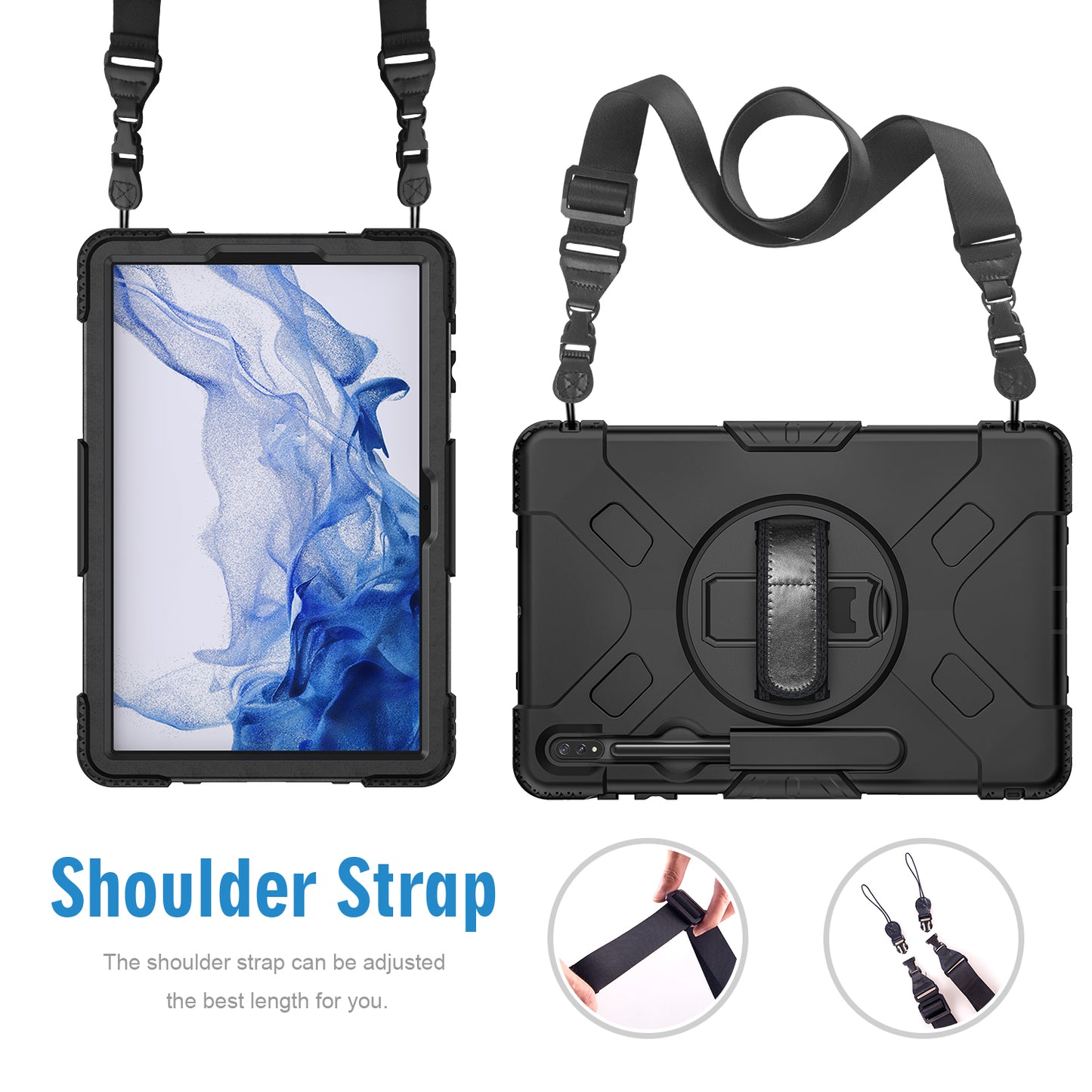 Shockproof Rugged Tablet Case For Samsung Tablet Tab S7+S7 FE S8 plus Galaxy Tab Cover Case With Pen Slot