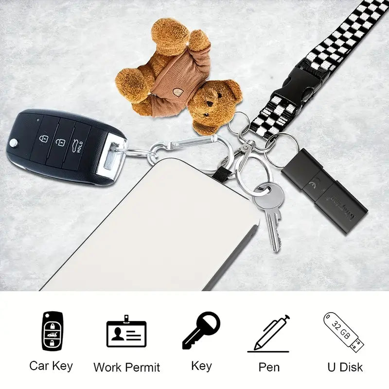 FANSONG Versatile Checkered Nylon Cell Phone Lanyard: Comfortable Neck Strap, Ring Strap, Hand Wrist Keychain Holder, Compatible with Phone Cases, Name Tags & Badge ID Cards