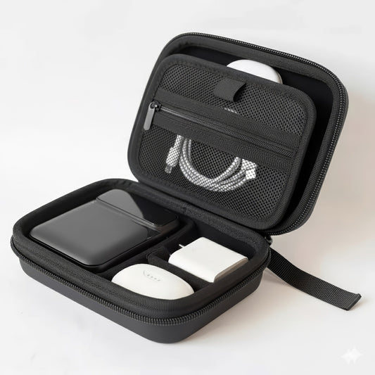 Hard EVA Digital Storage Case, Shockproof Power Bank Cable Organizer Bag, Portable Travel Electronic Accessories Pouch