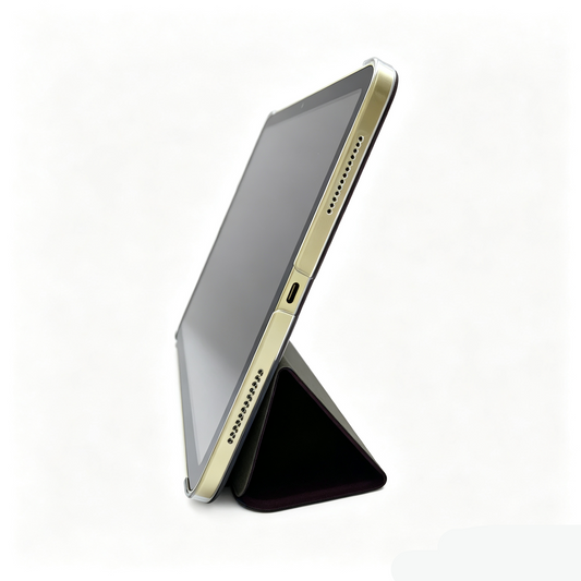 Wine Red Tri-Fold iPad Case | Clear TPU Shockproof Protective Cover - FANSONG