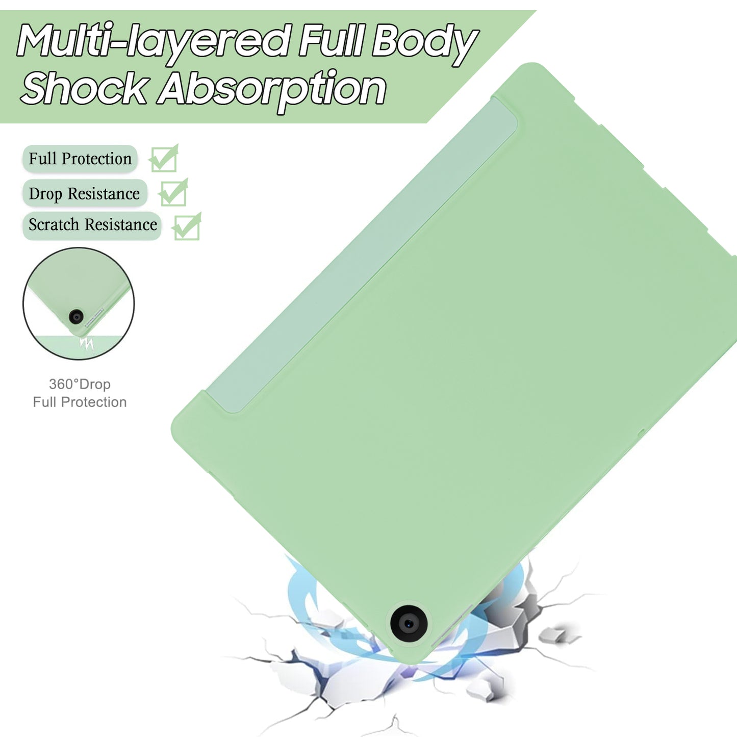 FANSONG Case for Lenovo Tab M10 Plus (3rd Gen) 2022, Tablet Cover for Lenovo M10 Plus 10.6 inch TB-125F TB-128F TPU With Auto Wake/Sleep Magnetic Closure Smart Cover Flip Stand Lightweight