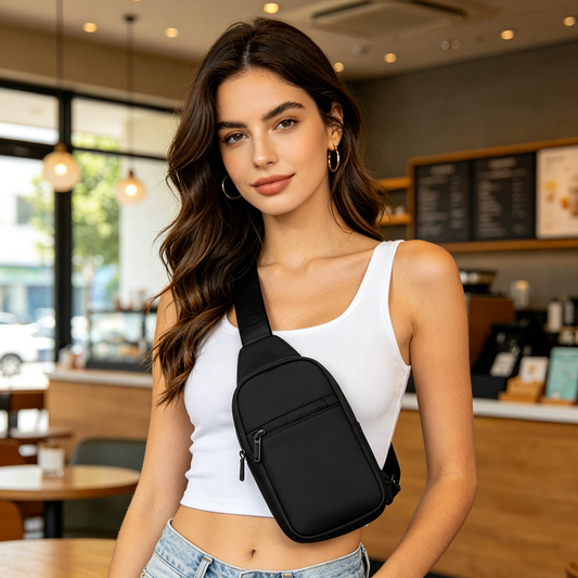 Waterproof Mini Crossbody Phone Bag, Simple Solid Color Waist Pouch