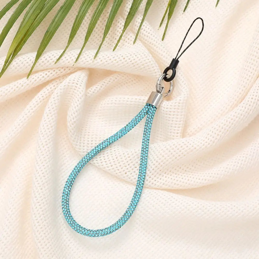 Bright Rhinestone Phone Lanyard Fashion Bling Bling Keychain Diamond Crystal Anti-lost Rope Hanging Cord Phone Accessories