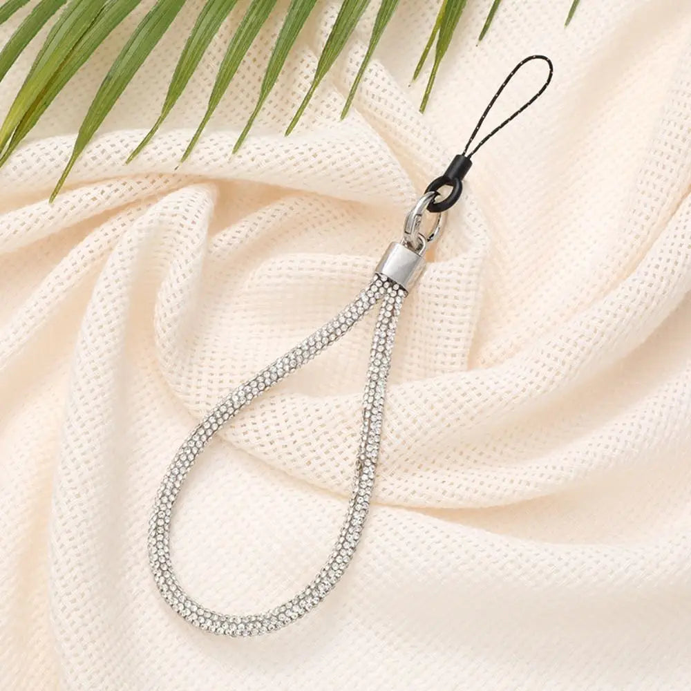 Bright Rhinestone Phone Lanyard Fashion Bling Bling Keychain Diamond Crystal Anti-lost Rope Hanging Cord Phone Accessories
