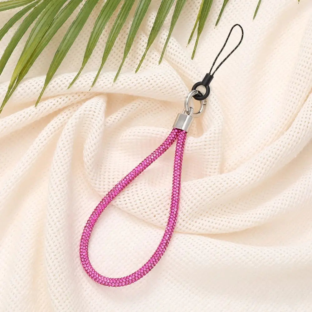 Bright Rhinestone Phone Lanyard Fashion Bling Bling Keychain Diamond Crystal Anti-lost Rope Hanging Cord Phone Accessories