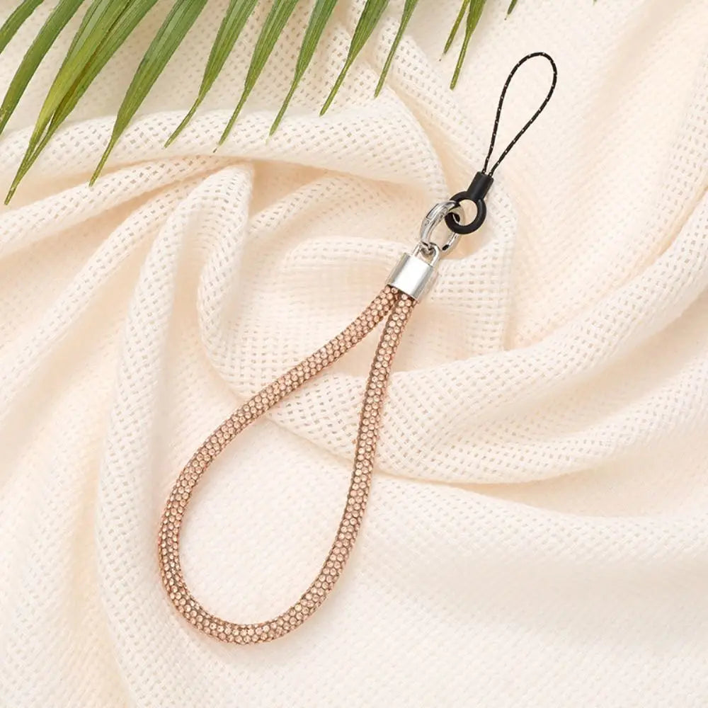 Bright Rhinestone Phone Lanyard Fashion Bling Bling Keychain Diamond Crystal Anti-lost Rope Hanging Cord Phone Accessories