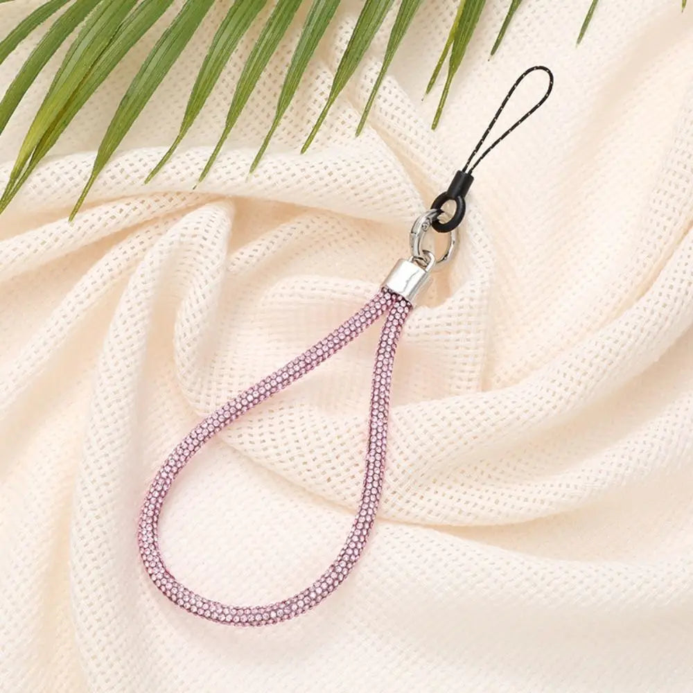 Bright Rhinestone Phone Lanyard Fashion Bling Bling Keychain Diamond Crystal Anti-lost Rope Hanging Cord Phone Accessories