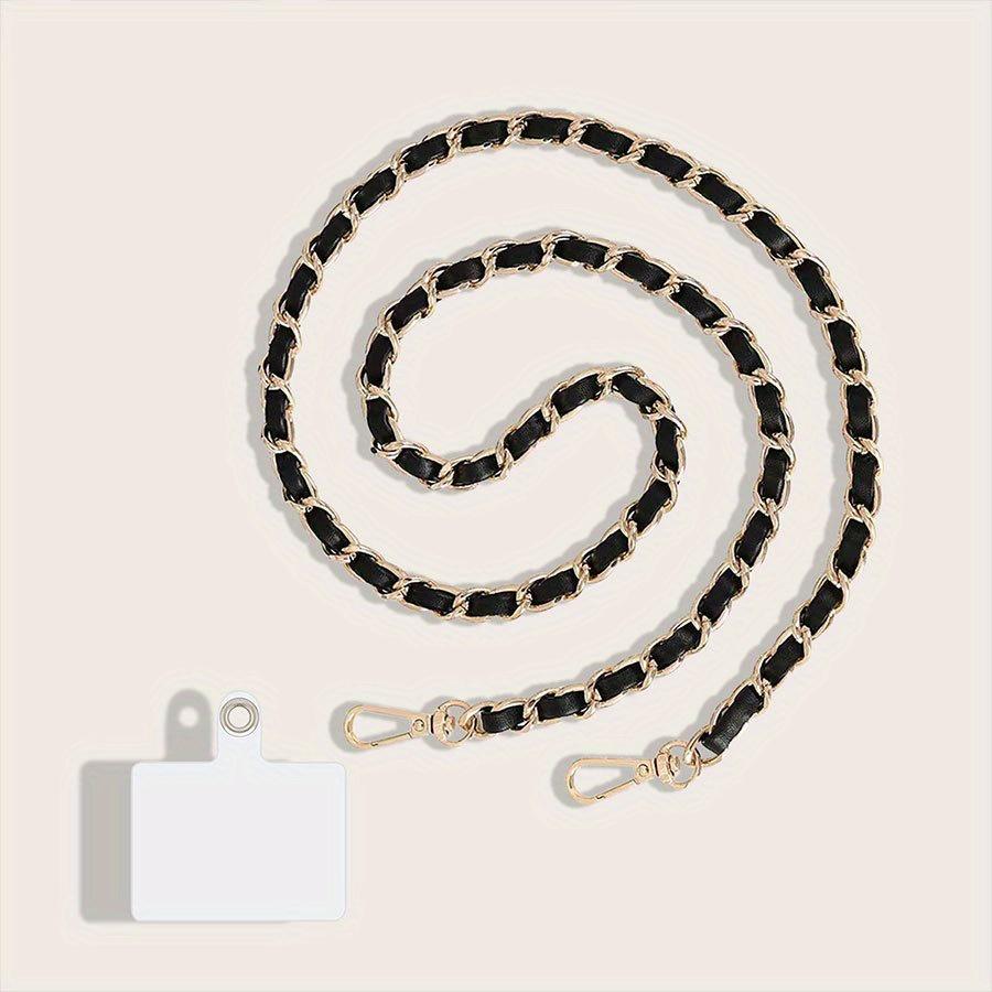 Premium Metal & Leather Mobile Phone Lanyard - Secure Your Device & Prevent Loss!