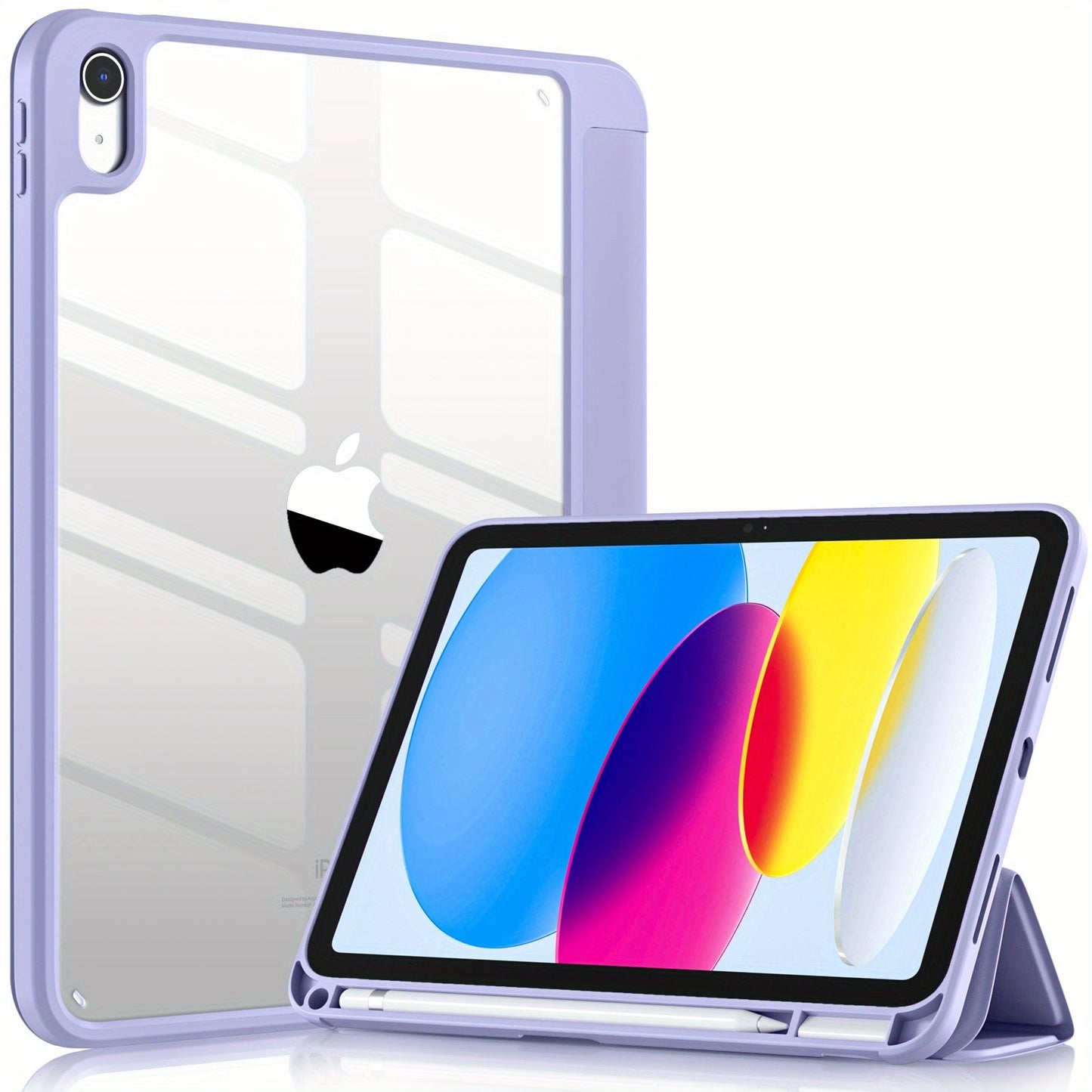 Crystal Clear Case for iPad 10th Gen 2022 - Auto Wake/Sleep & Pencil Holder!