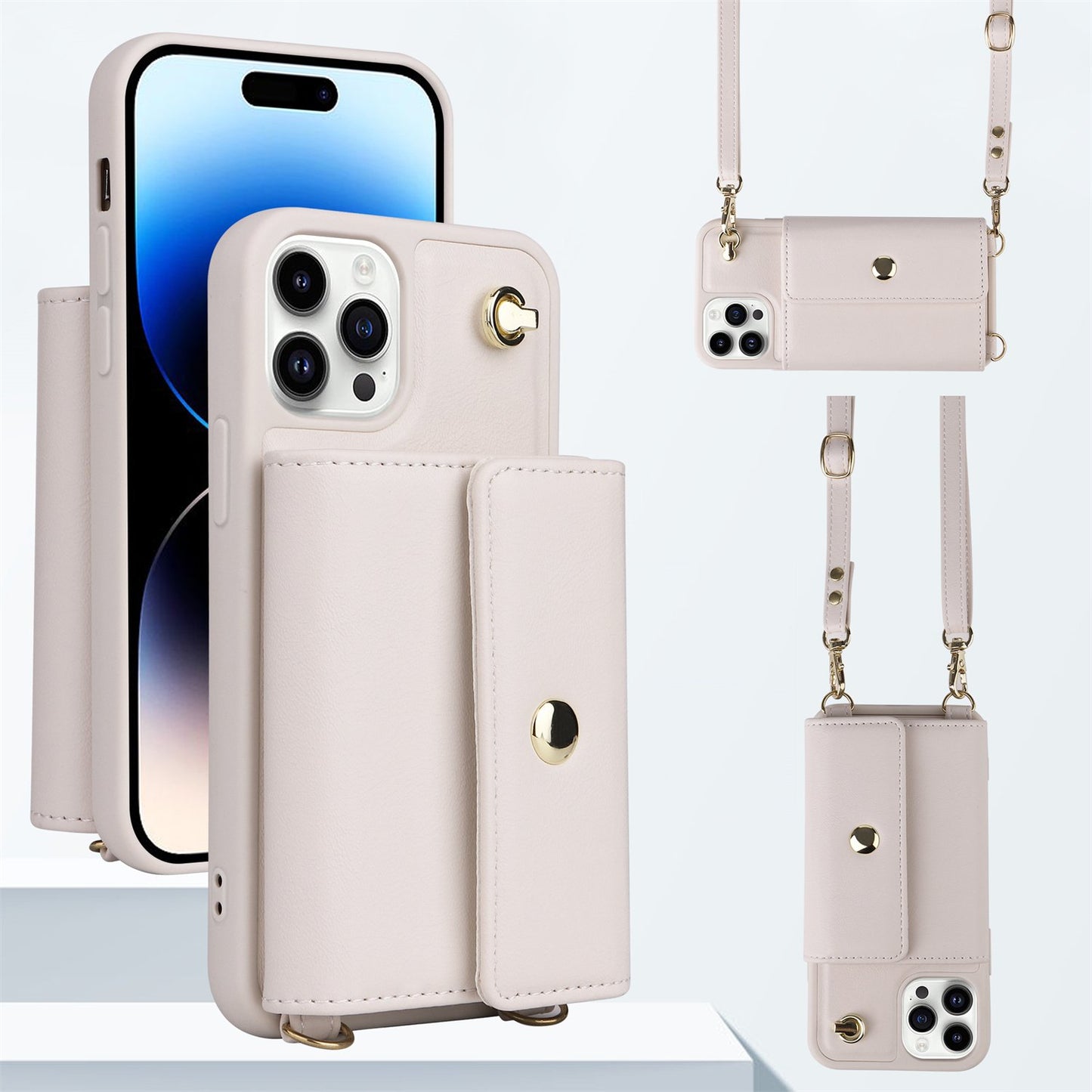 Crossbody For IPhone 14 13 12 11 Pro Max Phone Case Wallet Protection With 10-Card Holder Bills Slot, Soft PU Leather Magnetic Flip Shoulder Strap Wallet Case For Women