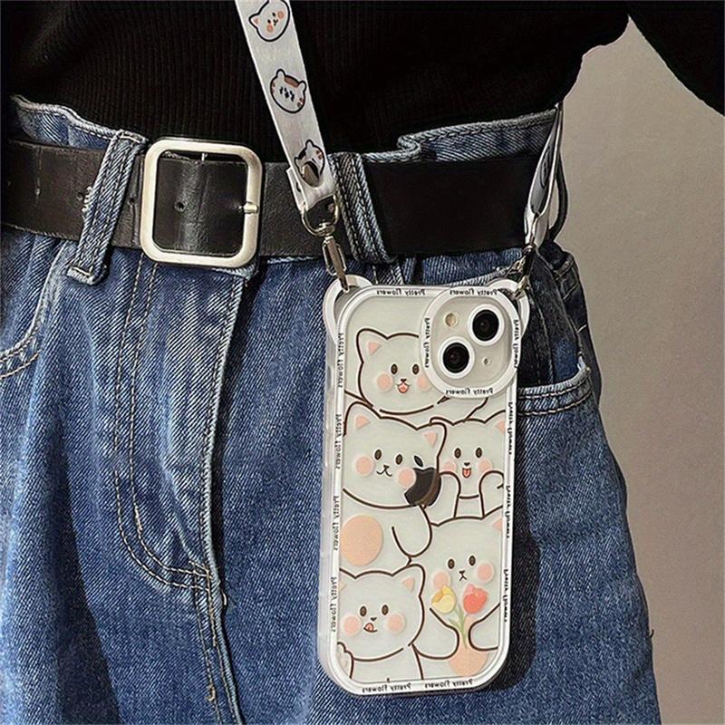 Cute Bear Head Cat Lanyard Phone Case For Phone Case