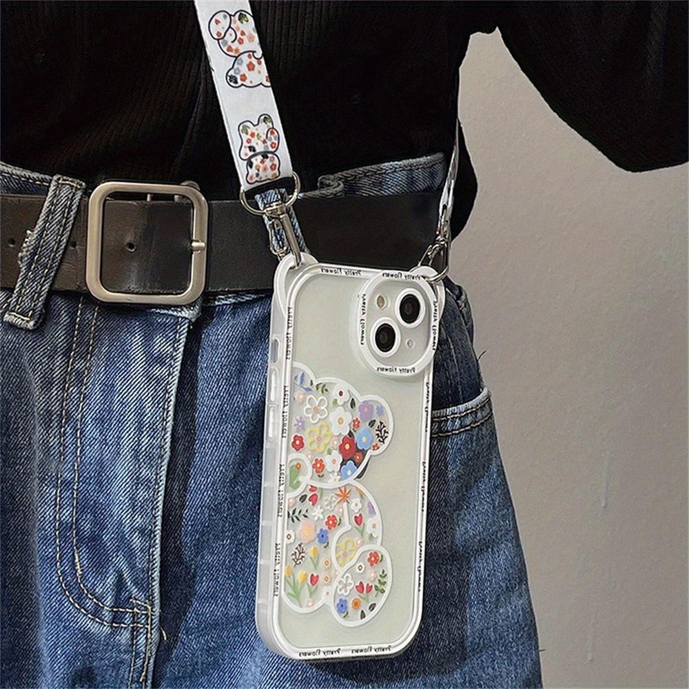 Cute Bear Head Cat Lanyard Phone Case For Phone Case