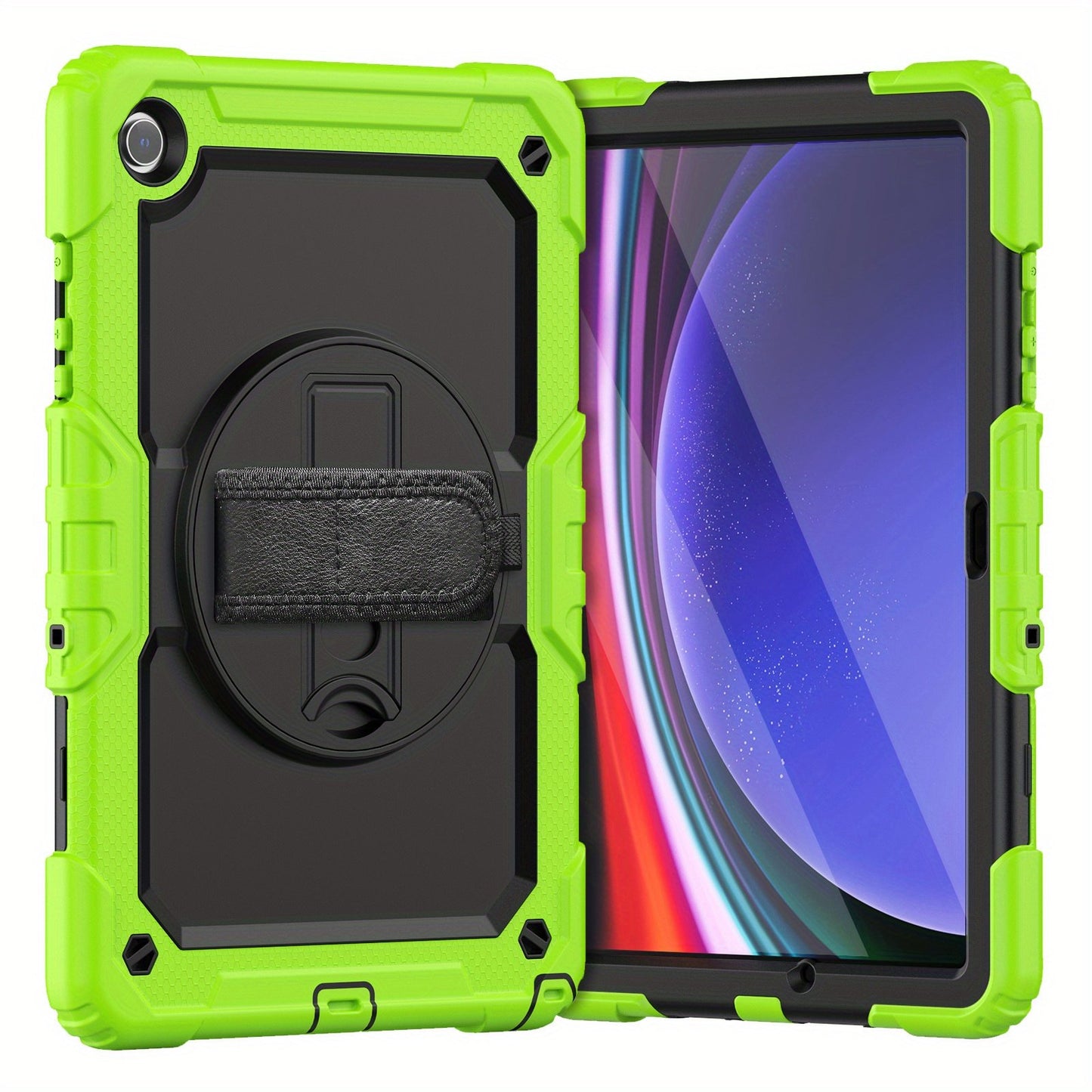 For Samsung Galaxy TAB A9/A9 Plus 2023 Military Grade Shockproof Protector Silicone Cover Case + Pencil Holder + Handle Shoulder Strap