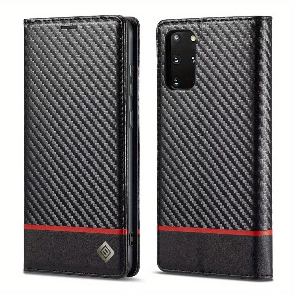 Premium Leather Wallet Case with Carbon Fiber Pattern for Samsung Galaxy S23 Ultra S22 S21 FE Ultra S20 FE S10 Plus A54 A53 A52 A52s A51