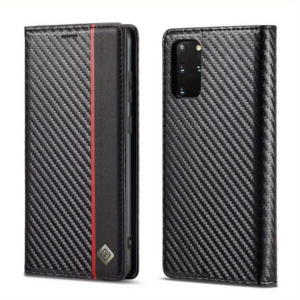 Premium Leather Wallet Case with Carbon Fiber Pattern for Samsung Galaxy S23 Ultra S22 S21 FE Ultra S20 FE S10 Plus A54 A53 A52 A52s A51