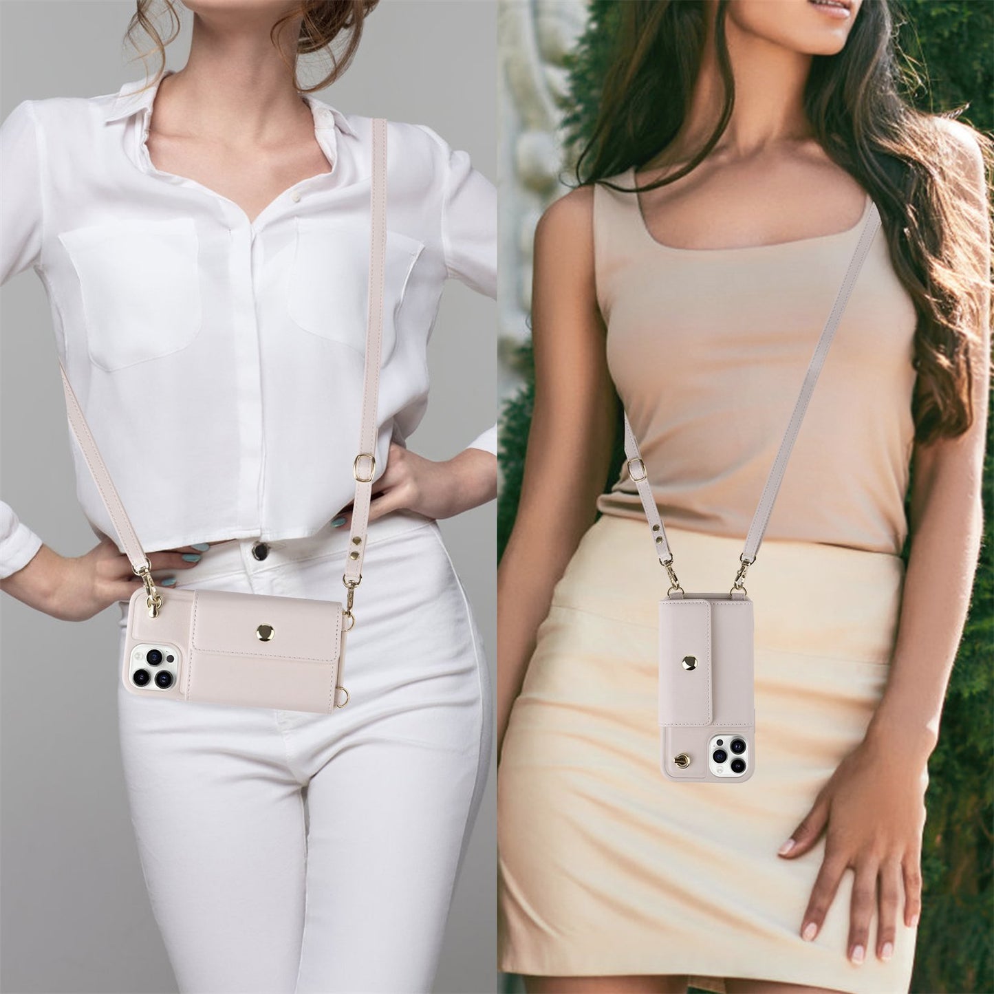 Crossbody For IPhone 14 13 12 11 Pro Max Phone Case Wallet Protection With 10-Card Holder Bills Slot, Soft PU Leather Magnetic Flip Shoulder Strap Wallet Case For Women