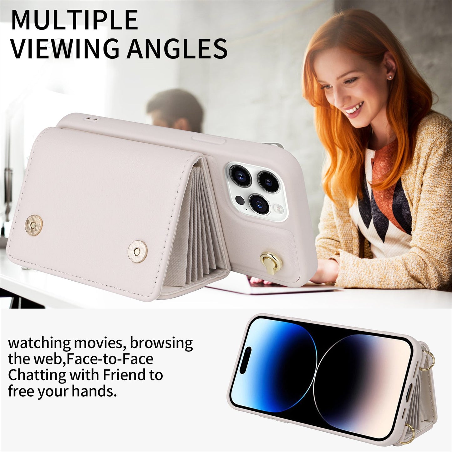 Crossbody For IPhone 14 13 12 11 Pro Max Phone Case Wallet Protection With 10-Card Holder Bills Slot, Soft PU Leather Magnetic Flip Shoulder Strap Wallet Case For Women