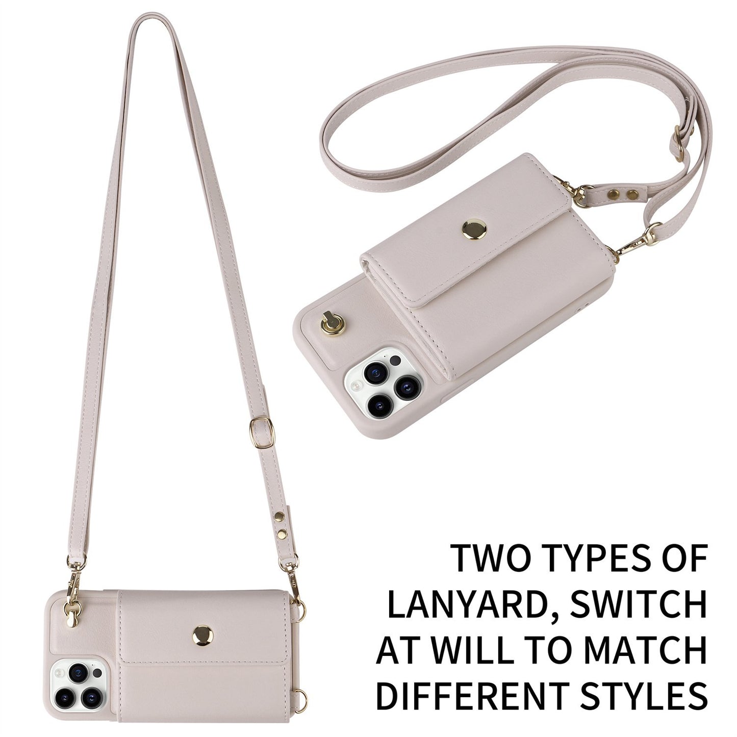 Crossbody For IPhone 14 13 12 11 Pro Max Phone Case Wallet Protection With 10-Card Holder Bills Slot, Soft PU Leather Magnetic Flip Shoulder Strap Wallet Case For Women