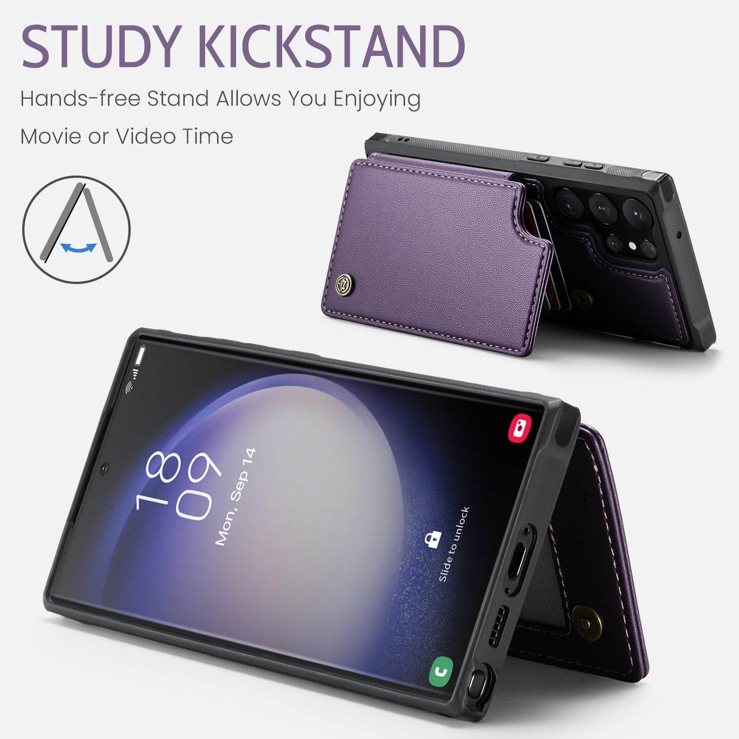 Phone Case With Card Holder For Samsung Galaxy S23 S22 S21 S20 Ultra S21 FE, Wallet Case For Women Men With RFID Blocking, Durable Artificial Leather Kickstand Magnetic Clasp Shockproof Phone Case