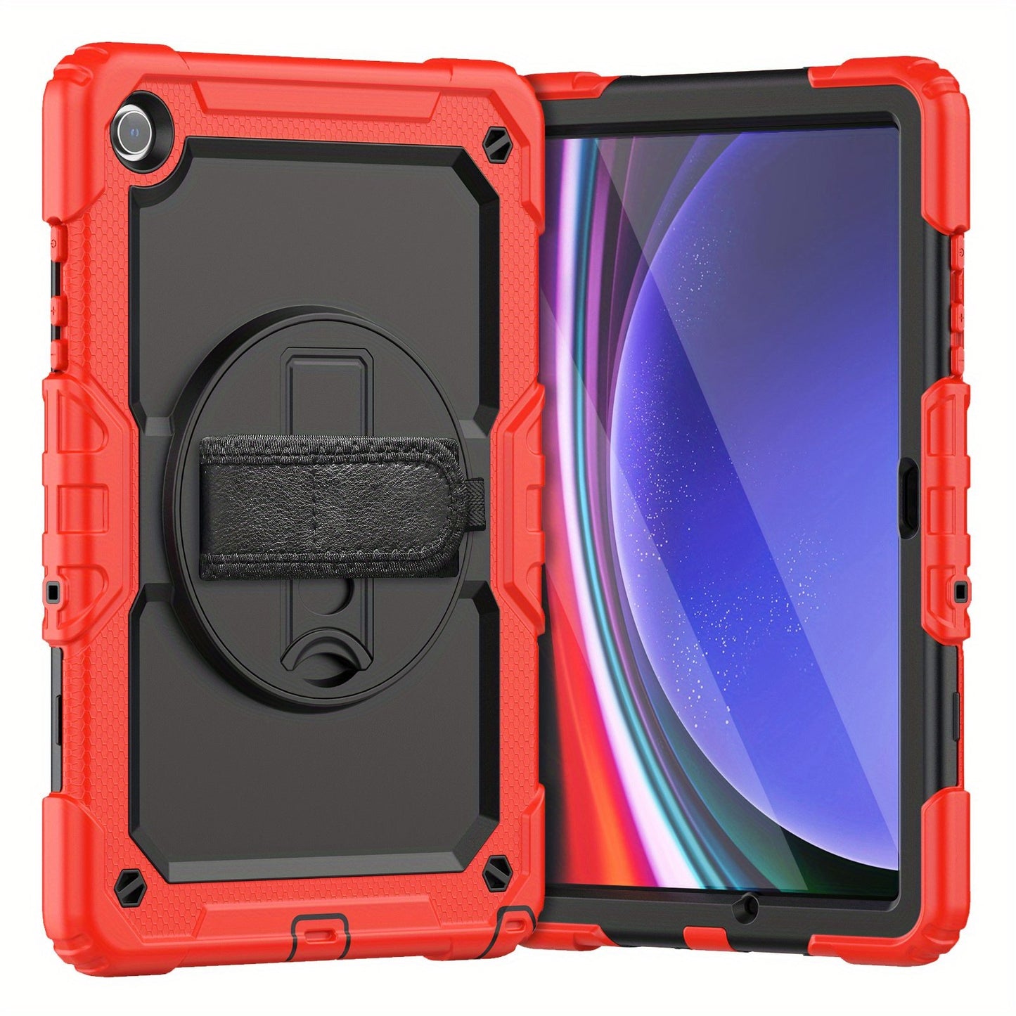 For Samsung Galaxy TAB A9/A9 Plus 2023 Military Grade Shockproof Protector Silicone Cover Case + Pencil Holder + Handle Shoulder Strap