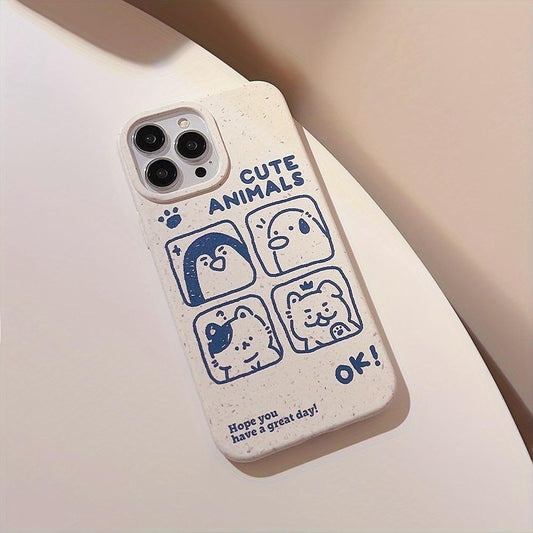 Cartoon Graffiti Small Animal Degradable Phone Case For IPhone