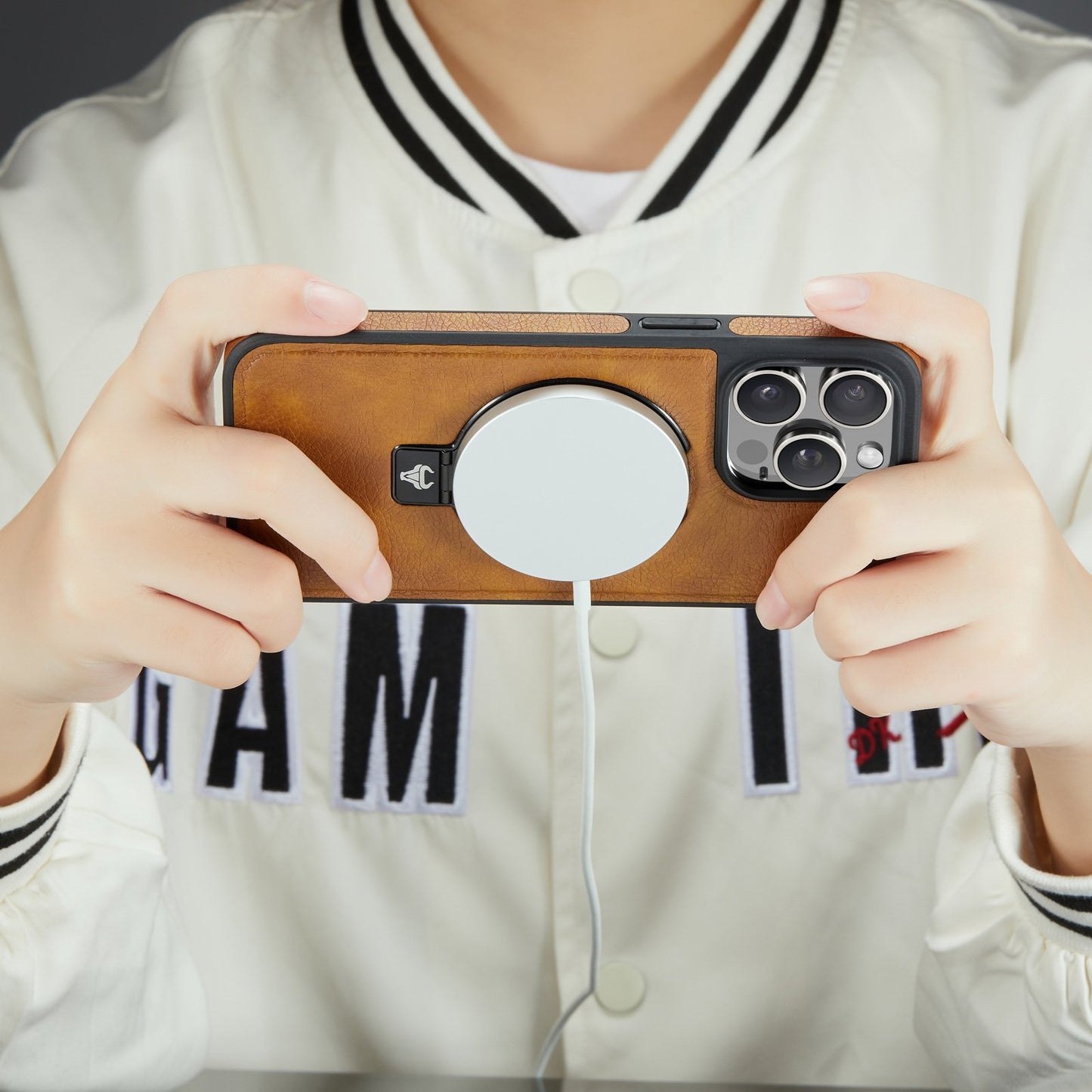 For IPhone 15 14 13 12 Pro Max Case Compatible With MagSafe Kickstand Vegan Leather Slim Classic Luxury Elegant Thin Protective Cover