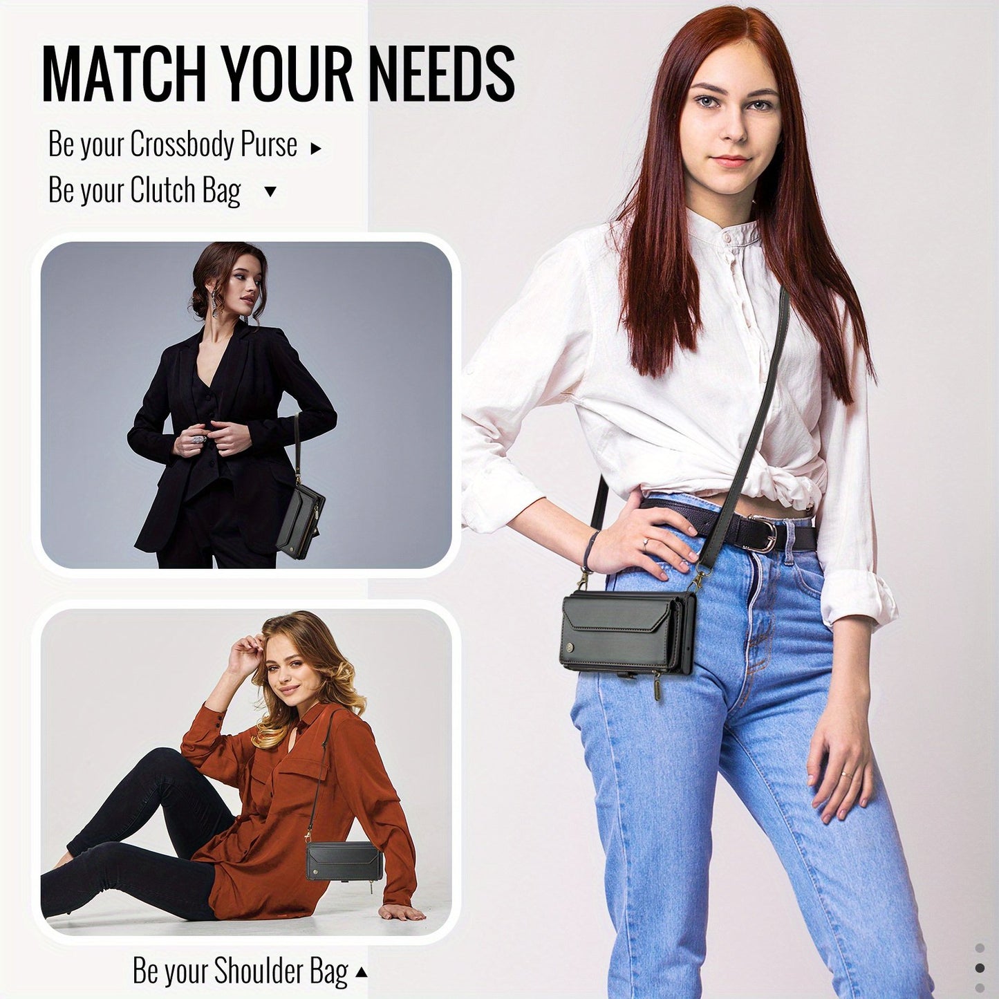 Crossbody Wallet Style Phone Case For Samsung Galaxy S23 S22 S21 Ultra S10 Plus A12 A13 A14 A22 A23 A24 A30S A50S A32 A33 A34 A51 A52 A53 A54 A71 A72 Case Wallet RFID Protection With 10-Card Holder Zipper Bills Slot, PU Leather Flip Shoulder Strap