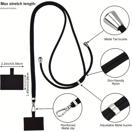 Universal Cell Phone Lanyard, Lanyard For Phone With Adjustable Nylon Neck Strap With Most Smartphones Phone Tether Can Be Combined With Any Phone Case