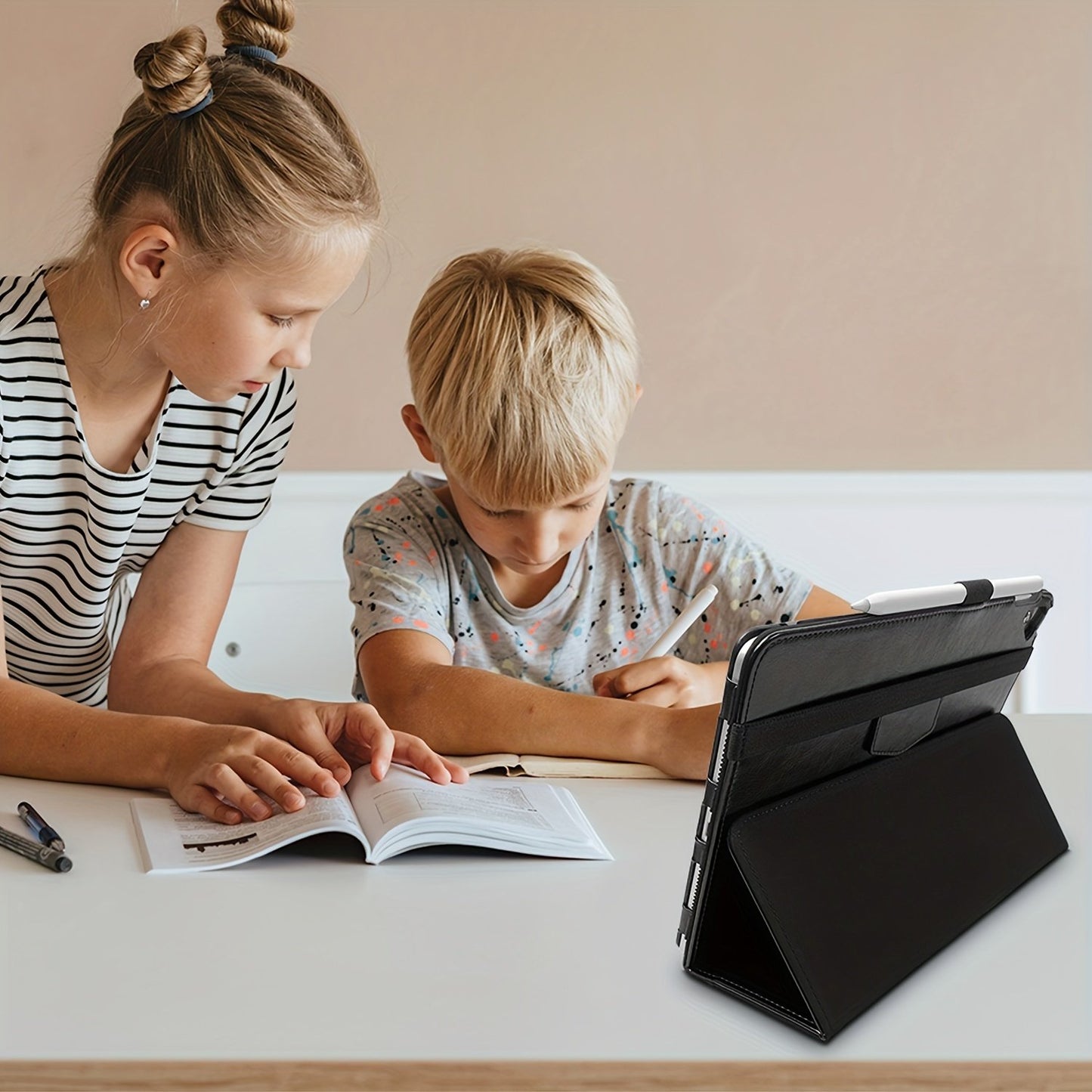 Case For IPad 9th/8th/7th Generation (Type 2021/2020/2019, 10.2 Inch)/iPad Air 3/ipad Pro 10.5 Inch (Type 2019/2017, 10.5 Inch), With S Pencil Holder, Multi-Angle High Quality Pu Leather Back Cover With Wrist Strap Auto Wake/Sleep