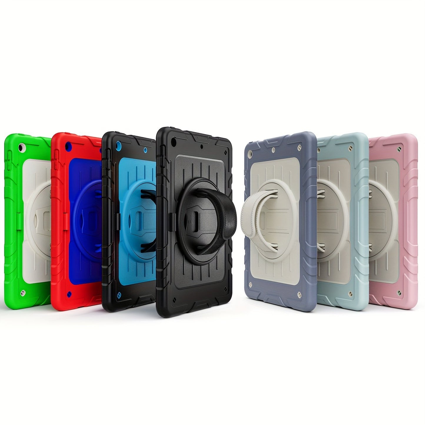 Shockproof Protective Case for iPad 10.2 inch for 9th/8th/7th Gen with Screen Protector, Hand Strap/Shoulder Strap, Rotatable Stand, Pencil Holder, Heavy-Duty Protective Adjustable Shoulder Strap Cover