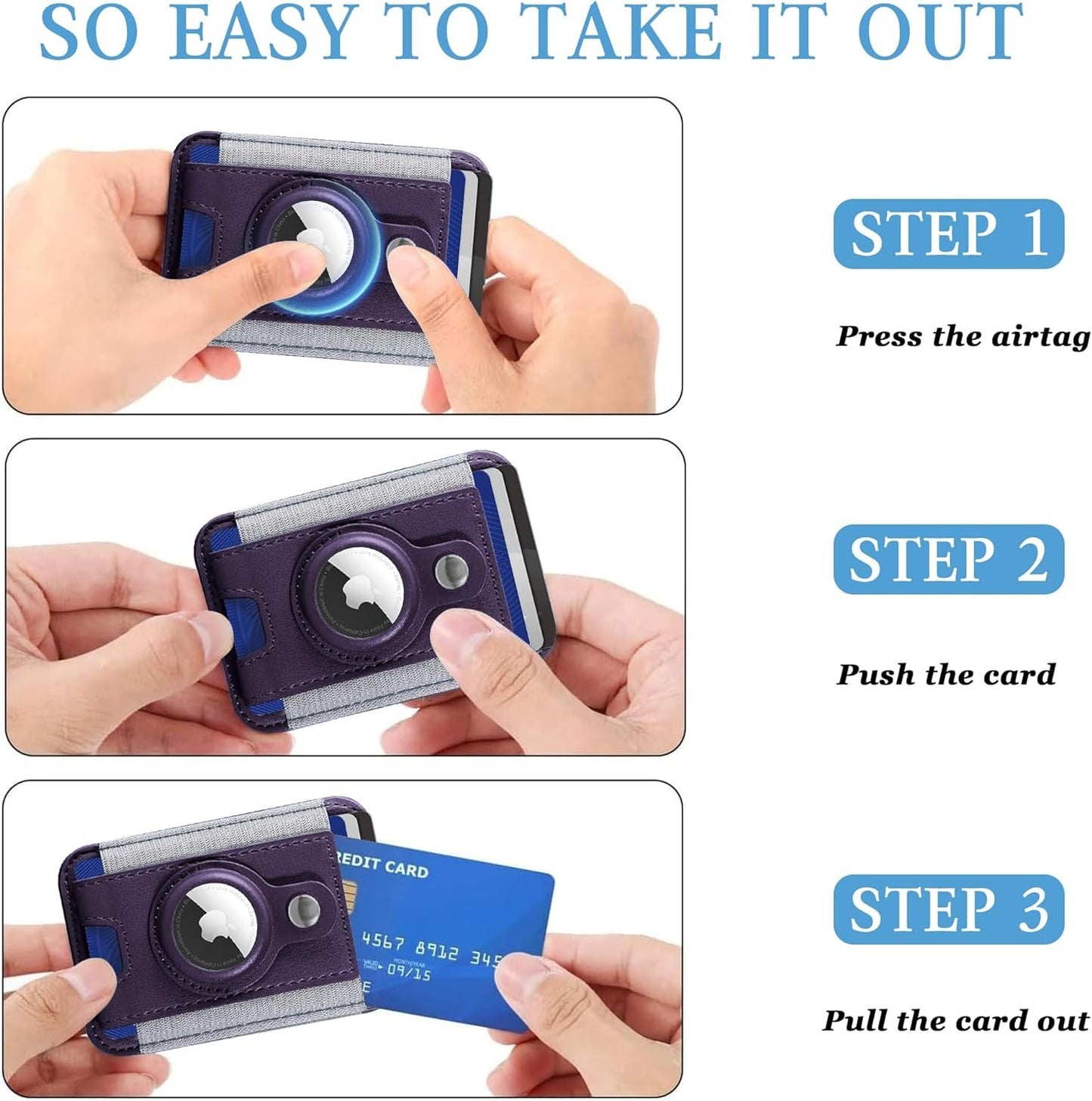 Phone Magsafe Wallet With Airtag Anti Loss Card Solt,Magnetic PU Leather Card Holder Stick on Phone or Phone Case for your iPhone 15/14/13/12/Pro/Plus/Pro Max Series