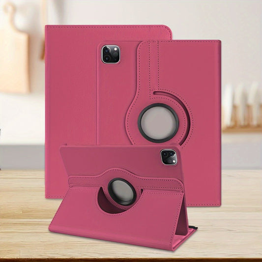 A Design Sense Can Be Rotated Lychee Pattern Solid Color, Magnetic Suction Wake Sleeping Standable Anti-fall Wear-resistant Seven Classic Colors Available New Flat Protective Cover, Suitable For Mini1/2/3/mini4/mini5/mini6/9.7/10.2/10.5/10.9/11/10