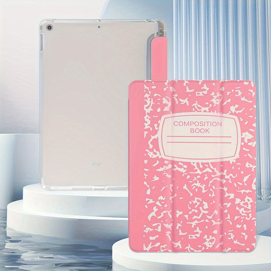 Notebook Pattern Case For Tablet, Wear-resistant Magnetic Suction Automatic Sleeping Wake Three-fold Two Stand Modes, New Literary Style Protective Cover, Suitable For Ipad Mini4/5/mini6/9.7/10.2/10.5/10.9/11/10 Generation Models. Pen Not Included