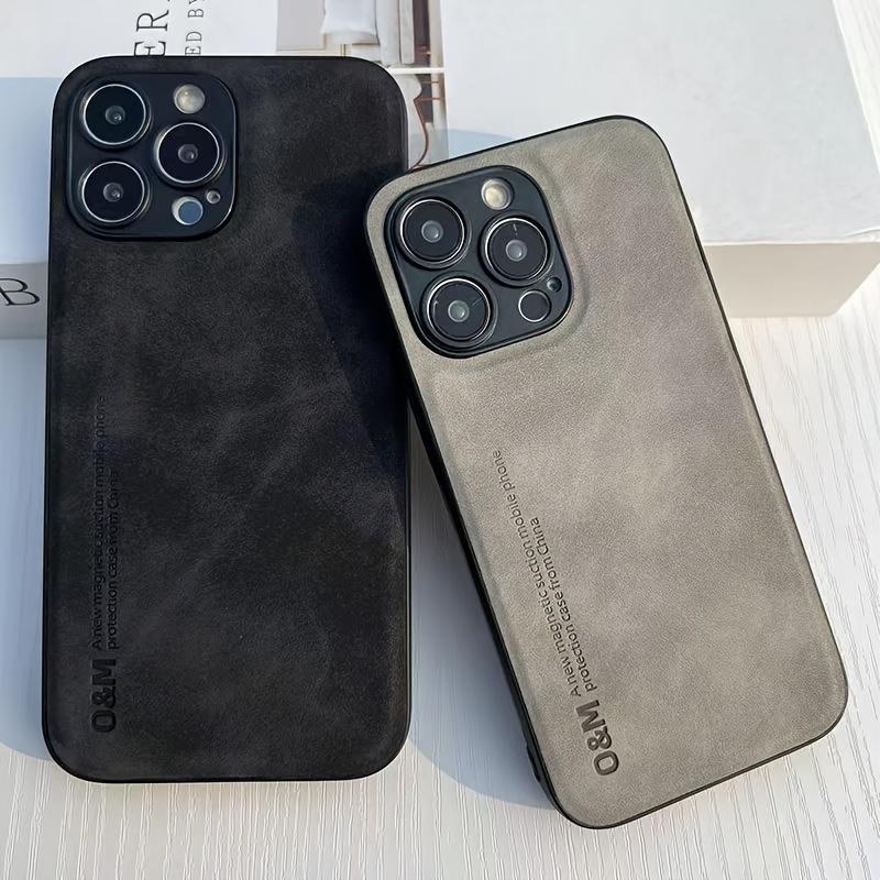 Luxury Artificial Sheepskin Leather Phone Case For iPhone 15 14 13 12 11 Pro Max Plus Men Women Silicone Bumper Shockproof Support Car Holder Cover