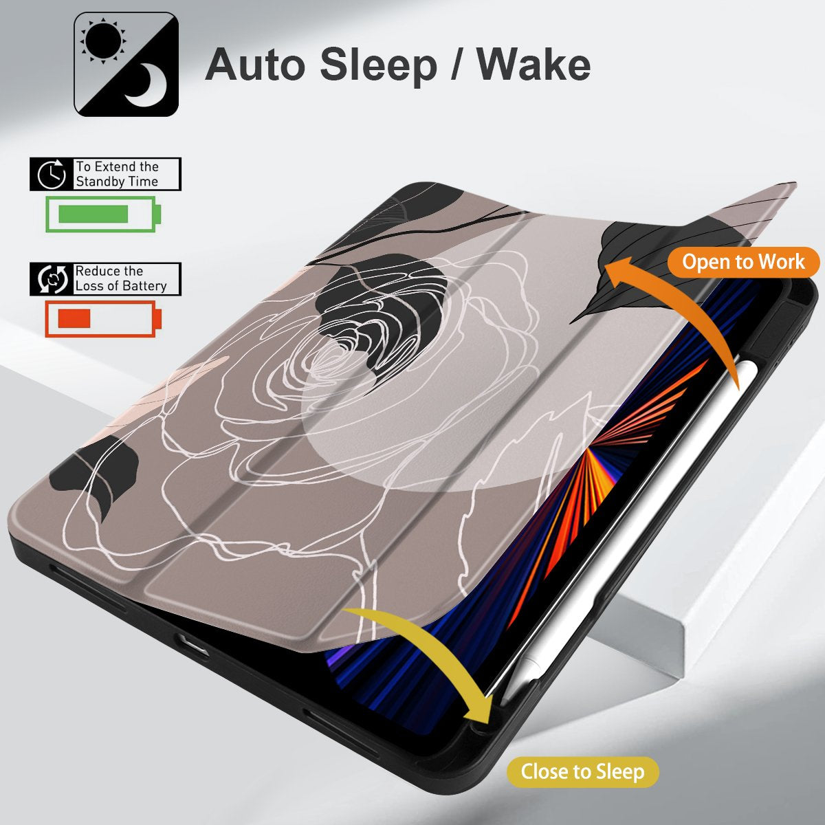 Custom printed Leather case For ipad air 13 2024 For ipad air pro tablet case with Pencil Holder