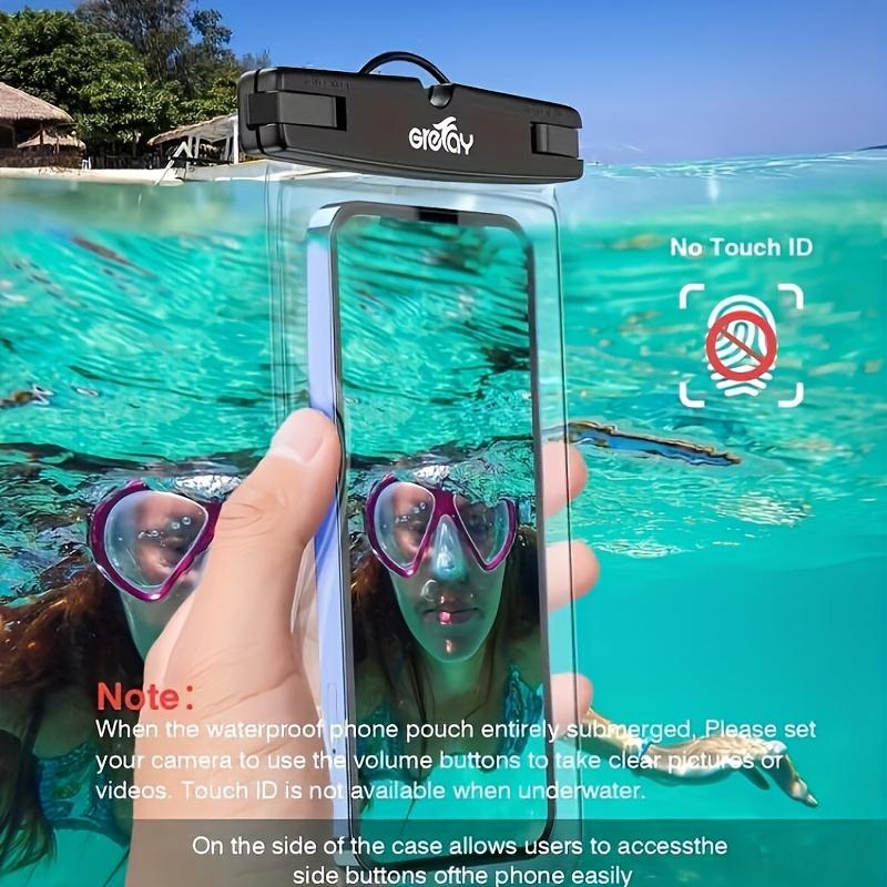 2pcs Waterproof Mobile Phone Case, Underwater Phone Pouch Cover - Easy Lock & Heavy Duty Dustproof Dry Bag, Compatible For 4-7 Inch IPhone 15 14 13 12 11 Pro Max/ Galaxy S22 Ultra S21 S20 A12 And Other Smartphones (Transparent)