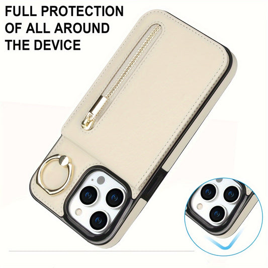 Luxusy Retro Faux Leather Phone Case For IPhone 15/14/13/12/11 Pro Max 13 Mini 12 Mini XS Max XR 7/8 Plus Fashion Upholstered Shockproof Cover With Ring Holder Protect Cover