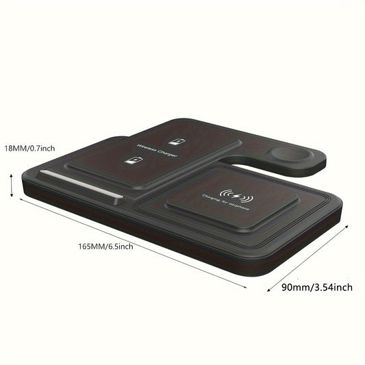 Foldable 3 in 1 fast charging station, 15W Wireless Charger Stand for iPhone 15,14,13,12,11/Pro/Max/Mini/Plus, X, XR, XS/Max, SE,8/Plus, suitable for iWatch 1-9, suitable for Airpods 3/2/Pro