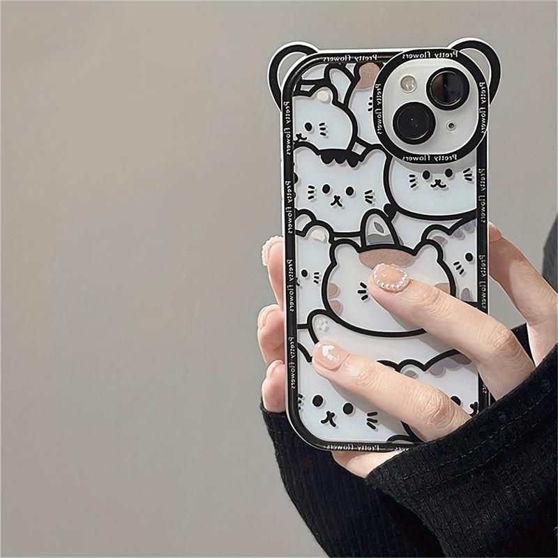 Cute Bear Head Cat Lanyard Phone Case For Phone Case