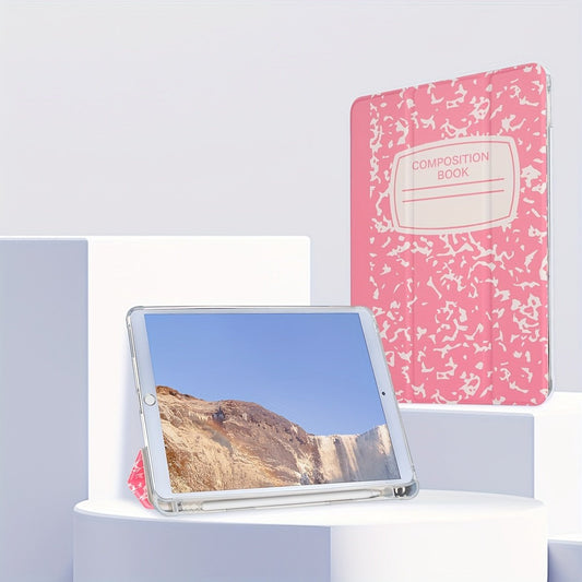 Notebook Pattern Case For Tablet, Wear-resistant Magnetic Suction Automatic Sleeping Wake Three-fold Two Stand Modes, New Literary Style Protective Cover, Suitable For Ipad Mini4/5/mini6/9.7/10.2/10.5/10.9/11/10 Generation Models. Pen Not Included