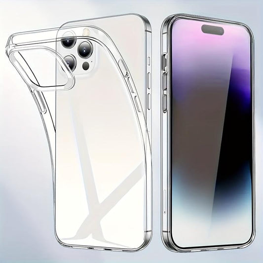 For iPhone 15 14 13 12 11 Pro Max Mini Soft Silicone Clear Cover Shockproof Case
